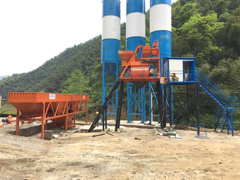 HZS50 series hopper lift type concrtete batching plant