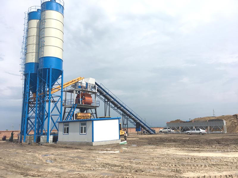 HZS60 series belt conveyor type concrete batching plant