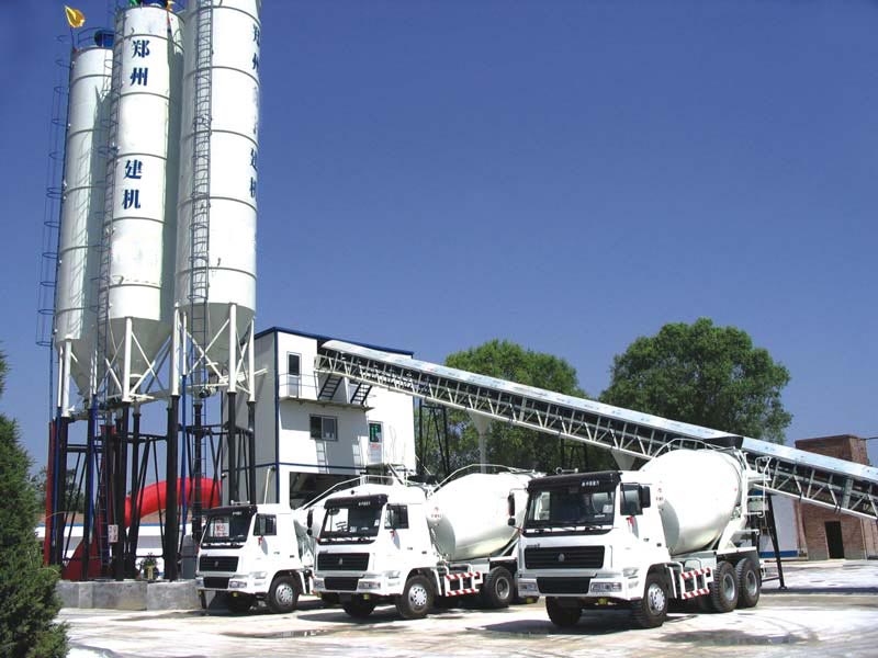 HZS90 series belt conveyor type concrete batching plant